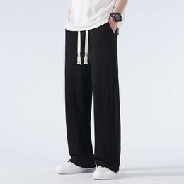 Men's Pants 2023 Fashion Brand Spring And Autumn Wide Leg Loose Thin Hanging Straight Sleeve Guard For Youth Casual Long