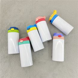 USA warehouse free shipping 12oz PBA free thermos non tapered all straight DIY white blank sublimation Kids children's baby Sippy Cups bottle tumbler