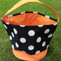 Halloween Bucket Trick or Treat Bucket High Quality Bucket Halloween Tote Bag for kids gifts Canvas candy basket Fashion