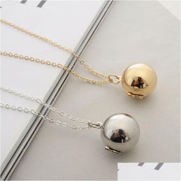 Secret Mes Ball Locket Necklace Gold Sier Pendant Personalised Custom-Made Note Gift For Lover Best Friend Drop Delivery Dhmv1