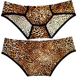 Underpants Sexy Men's Leopard Pants Underwear Cool Bulge Boxer Briefs Masculine Male Body Hug