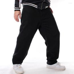 Men's Jeans Black Man Loose Hiphop Skateboard Baggy Denim Pants Hip Hop Male 4 Seasons Plus Size 30-46 Bottoms