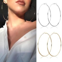 Fashion Big Hoop Earrings Geometric Statement Earring For Women Hypoallergenic Gold Large Round Ear Rings Jewellery 2020 282d