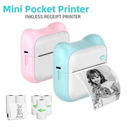 Pocket Printer, Mini Portable Wireless Paper Photo Printer Pocket Thermal Printing USB Connexion