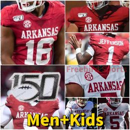 Arkansas Football Jersey 9 Greg Brooks Jr. 5 Jeremiah McFadden Treylon Burks Jefferson Brooks Ellis Mens Kids College Jerseys 150th