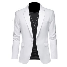 Men's Suits Blazers Fashion Men's Business Casual Blazer White Red Green Black Solid Colour Slim Fit Jacket Wedding Groom Party Suit Coat M-6XL 230919