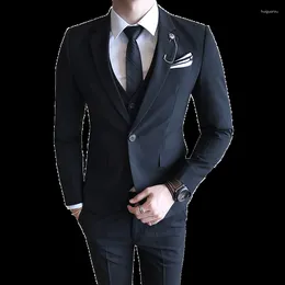 Men's Suits 2023 Jacket Vest Pants S-4XL Continuing In Stock Gentleman British Korean Version Slim Fashion Suit