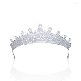 Hair Clips Cubic Zirconia Tiara For Wedding Crystal Bridal Headpiece Diadem Gatherings Accessories CH10058