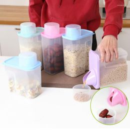 Storage Boxes PP Food Box Plastic Clear Container Set With Pour Lids Kitchen Bottles Jars Dried Grains Tank 1.9L-2.5L H1211