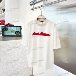 xinxinbuy Men designer Tee t shirt 23ss Paris Woolen collar letters Embroidery pattern short sleeve cotton women white black S-XL286Y