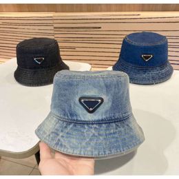 Caps Designer Hat Ball High quality Fashion Men Women High end Customised washed heavy weight denim fabric Bucket hat P New Exquisite Tourism 2023