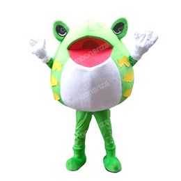 Performance Green Frog Mascot Costumes Halloween Cartoon Character Outfit Suit Xmas Outdoor Party Outfit Men Women Promotional Advertising Clothings