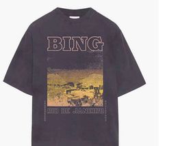 A Bing Designer Cotton t Shirt Letter City Sunset Print Loose Women Short Sleeved T-shirt Summer Tees Tops PolosLK