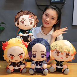 Plush Dolls 1pc 2030cm Cartoon Demon Slayer Plush Toys Kawaii Kamado Tanjirou Agatsuma Zenitsu Kamado Nezuko Stuffed Dolls Lovely Pillow 230918