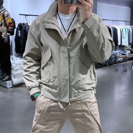 Men's Jackets For Men Spring Autumn Overalls Male Coat Fashion Jacket Loose Solid Color Stand Collar Korean Trend Clothing 230918