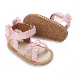 Sandals 2023 Toddler Baby Girl Fashion Flexible PU Leather Non-slip Bowknot Summer Flats Shoes For Casual Daily