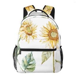 Backpack 2023Women Shoulder Bag Watercolour Sunflower Fashion School For Teenage Girl Backpacks Travel