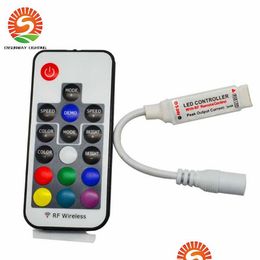 Rgb Controllers Led Controller Dc5V-24V 12A 17Key Mini Rf Wireless Remote Dimmer For 5050 3528 Flexible Strip Light Drop Delivery Ligh Dhtps