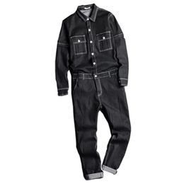 Men's Jeans Overalls Slim Fit Boyfriend Jean Jumpsuits Spring Autumn Streetwear Denim Bib Jumpsuit Male Long Rompers Pants2763