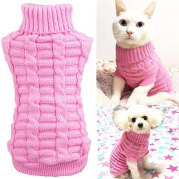 5 Colour Dog Apparel Dogs Sweater Warm Pet Woolly Kitten Sweaters for Small Doggy Cute Knitted Classic Cat Sweatshirts Pup Clothes C225P