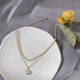 Ожерелья с подвесками, модное жемчужное колье Kpop, милое двухслойное ожерелье для женщин, ювелирные изделия, подарок для девочек