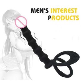 Toy Massager Silicone Double Penetration Rider Strap on Anal Beads Plug Dp Adults