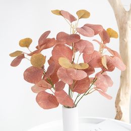 Decorative Flowers Artificial Flower Zamioculcas Leaves Indoor Decoration Fake Eucalyptus Bunches Of Green Plants