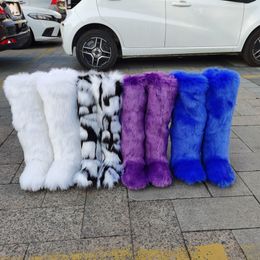 Boots Women Plush Knee High Snow Ladies Faux Fur Furry Warm Shoes Short Ankle Free Shipping New Y2K Platform 230919