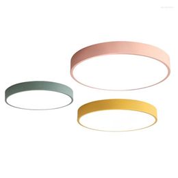 Ceiling Lights Macaron LED Dia.30cm Round Iron Lamp Body Acrylic Lampshade Foyer Kids Room Promotion Lighting Fixture