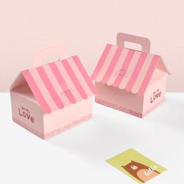 Gift Wrap 10pcs Wedding Candy Box Packaging With Hand Party Favours Pink Carton Handheld Cute Girl Birthday