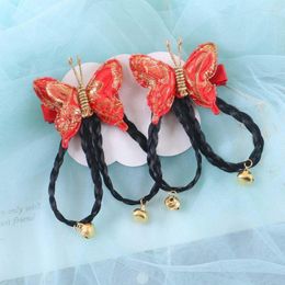 Hair Accessories Tassels Barrettes Butterfly Headwear Chinese Year Hairpins Children Wigs Kids Clips Flowers