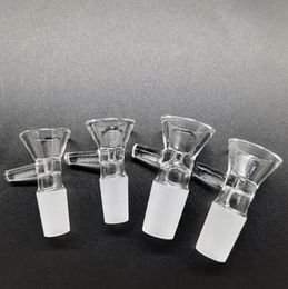 Hochwertige Glasschüsseln, dicke runde Filterschüssel mit Griff, 14 mm, 18 mm, männlich, klare Farbe für Bohrinsel, Wasserbong, Rauchwerkzeuge