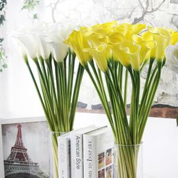 Artificial Flowers Wedding Decoration Pu Calla Lily Flower Bouquets Home Autumn Plants Fake Floral Party Supplies226O