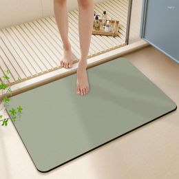 Bath Mats Modern Solid Colour Diatom Ooze Rug Super Water Absorbent Non-slip Toilets Room Door Foot Mat Quick Drying Bathroom