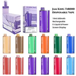 Original Jam King Ti8000 19ml wholesale disposable 19ml 2% 5% 20mg 50mg Puff 9000 einweg 9k vs ran dm tornado 10000 12000 10k 12k 9k 8000