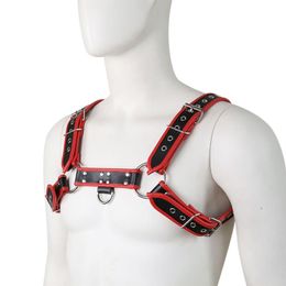 Sexy Men PU Faux Leather Bandage Tops Straps Short Shirt Tank Top Bondage Men Tops Harness Male Gay Lingerie Gay Wear F35221R