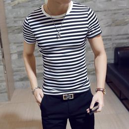 Men's Suits A1441 MRMT 2023 Brand Short-sleeved T-shirts For Male T-shirt Version Striped Round-collar Men T Shirts Man Tops