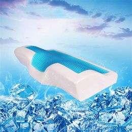 Butterfly Memory Foam Gel Pillow Summer Ice Cooling Health Cervical Protect Massage Orthopaedic Pillows Comfort For Home Beddings270v