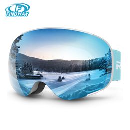 Ski Goggles Child Double Layers UV400 Antifog Big Glasses Skiing Mask Snowboard Kid Snow Wearable Helmet 230918
