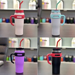 Water Bottles 1PC304 stainless steel straw giant insulation cup with large capacity 40oz ice cream car handle 230919