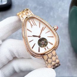 Womens Bvlgairs luxury watches Luxury Lady Women Watch Serpenti Seduttori Womens Simple and Atmospheric Hollow Two Needle Fully Automatic Mechanical Movemen 2DCP