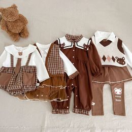 Clothing Sets Spring And Autumn born Infant Baby Girls Cartoon Suit Romper Rompers Kids Onepiece Skirt Fashion 230919