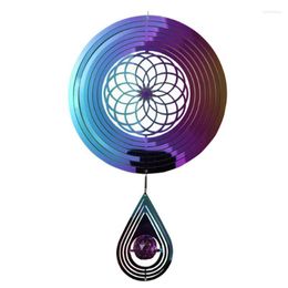 Decorative Figurines Wind Chimes Decorations Outdoor Decor Home Balcony Stained Glass Vintage Spinner 3D Rotary Chime