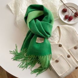 Scarves Warm Knitted Scarf Women Woolen Yarn Skinny Korean Style Muffler Winter Neckerchief Soft Bufanda Fashion Foulard Bandana 230818