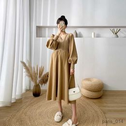 Maternity Dresses Autumn Winter Thick Sweaters Patchwork Corduroy Maternity Dress Fashion Line Clothes for Pregnant Women Pregnancy