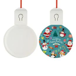 wholesale Sublimation Blank Christmas Ornament Bulb 7 Colours changing Printing Acrylic Xmas LED light ZZ Best quality
