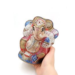 Evening Bags Luxury Bridal wedding party Ganesh box clutch bag India traditional ganesh shri purses 230918