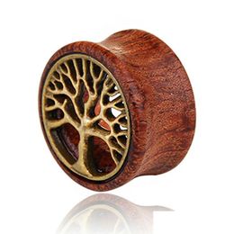 Plugs Tunnels Update Tree Of Life Wood Ears Gauges Flesh Expander Stretcher Ear Piercing Jewellery For Men Women Drop Delivery Body Dhcyn