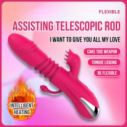 sex massager sex massagermassager New sex silicone charging and heating telescopic rod for women's masturbation tongue licking vibration rod adult sex toy