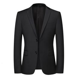 Men's Suits Blazers Boutique Men's Fashion Business Cultivate One's Morality Leisure Pure Colour Gentleman's Wedding Presided Over Work Blazer 230919